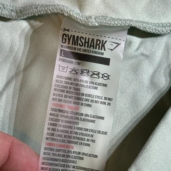 Gymshark Leggings Women’s Size Large Seafoam Green Criss Cross Waist Cutout - Picture 3 of 8